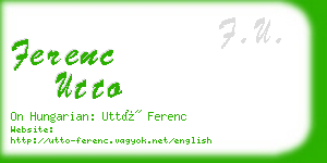 ferenc utto business card